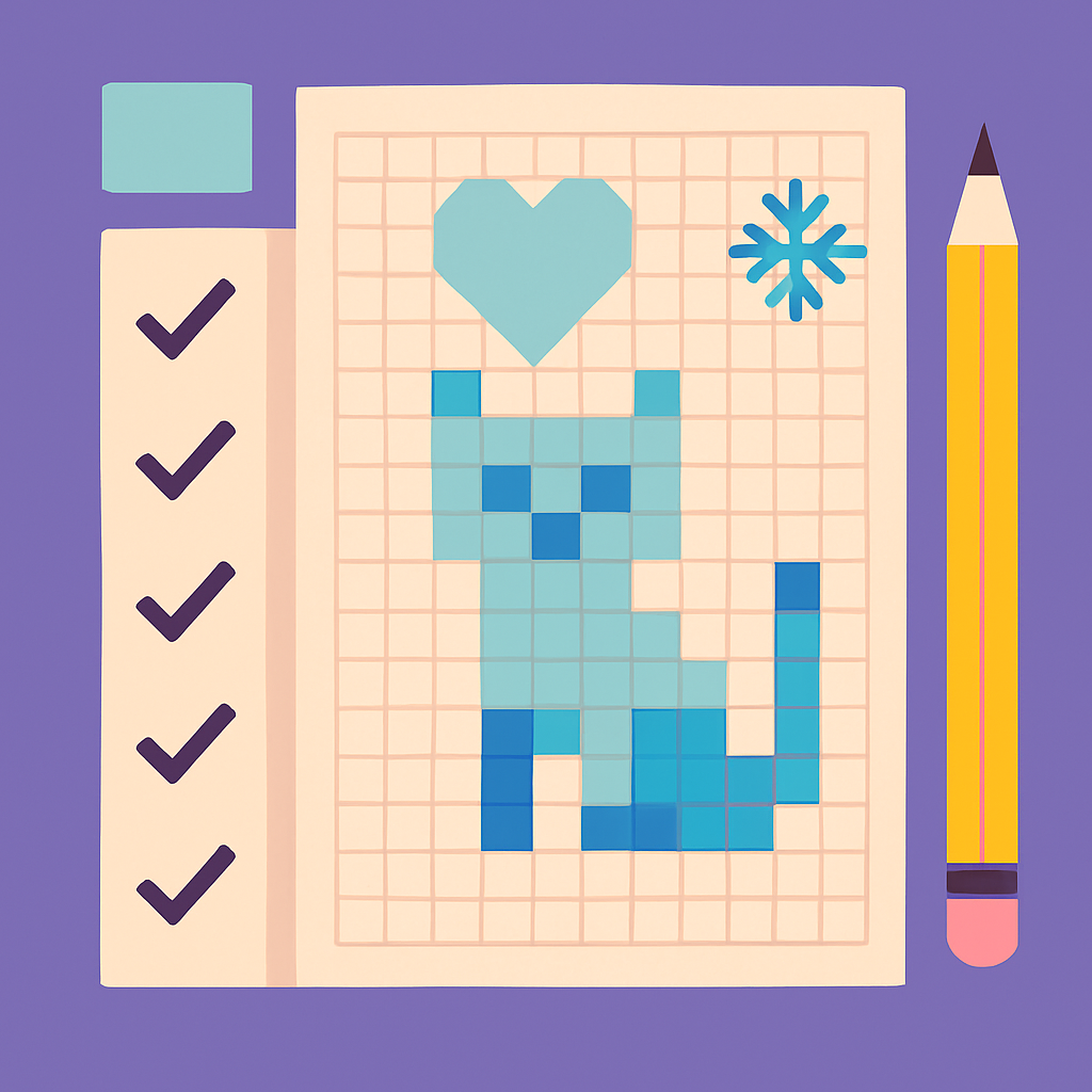 A Year of Printable Pixel Habit Calendars in Word or Google Docs