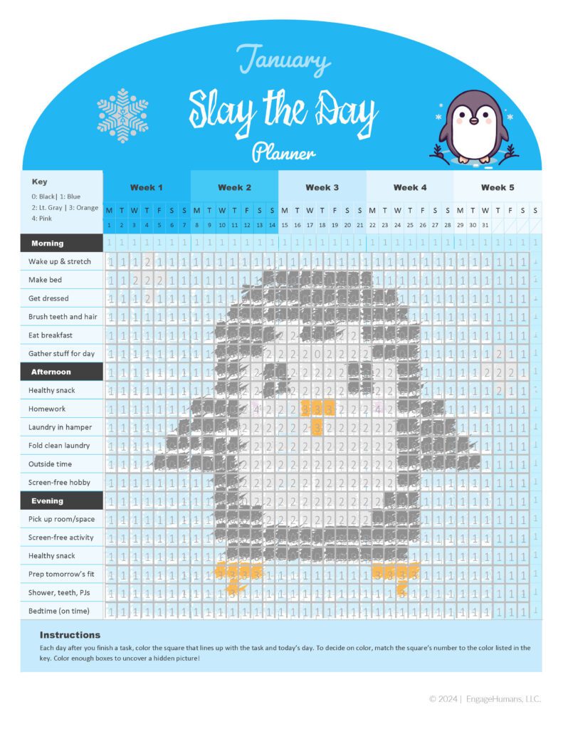 Slay the Day colored sheet