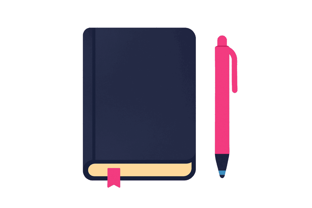 notebook and pen